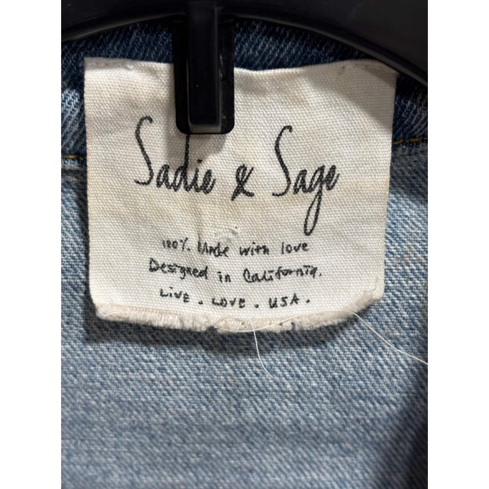 Sadie & Sage Blue Denim Heartbreaker Denim Jacket, Woman’s Small - Picture 4 of 8